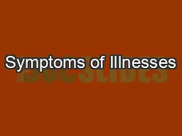 Symptoms of Illnesses