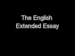 The English Extended Essay