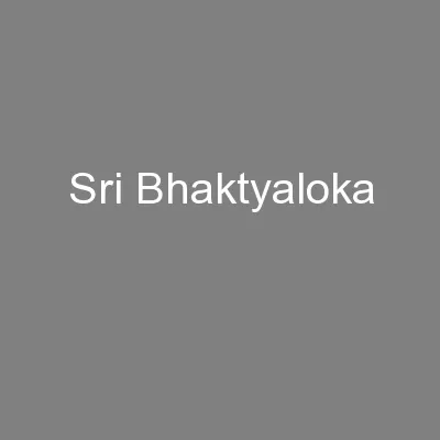 Sri Bhaktyaloka