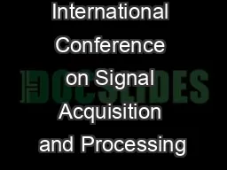 International Conference on Signal Acquisition and Processing