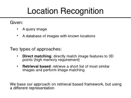 Location Recognition