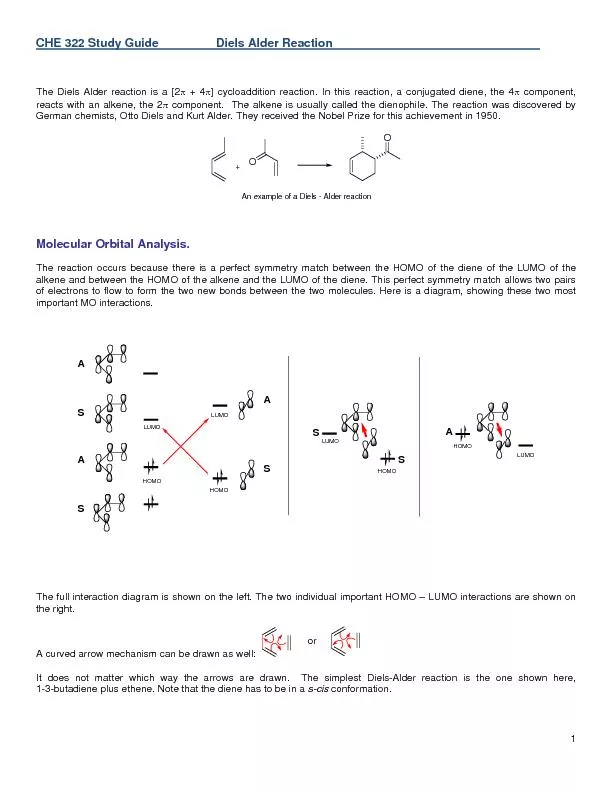 CHE 322 Study Guide  Diels Alder Reaction