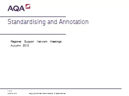 Standardising and Annotation