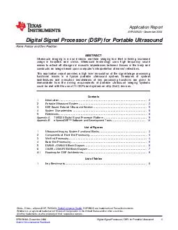 Application Report SPRABA December  Digital Signal Processor DSP for Portable Ultrasound