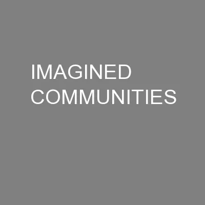 IMAGINED COMMUNITIES