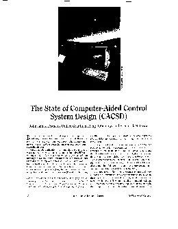 The State of ComputerAided Control System Design CACSD John James Francois Cellier Grantham