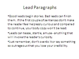Lead Paragraphs