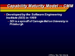 Capability Maturity Model -- CMM