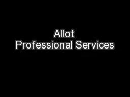 Allot Professional Services