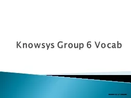 Knowsys Group 6 Vocab