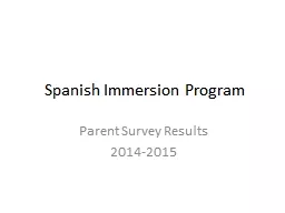 Spanish Immersion Program