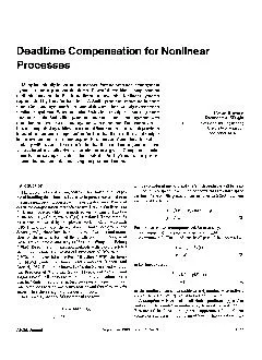 Deadtime Compensation for Nonlinear Processes Many industrially important processes feature