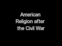 American Religion after the Civil War