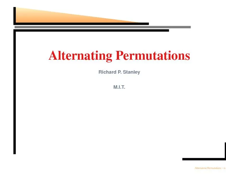 AlternatingPermutationsRichardP.StanleyM.I.T.AlternatingPermutations
