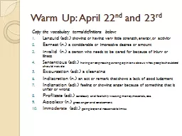 Warm Up: April 22