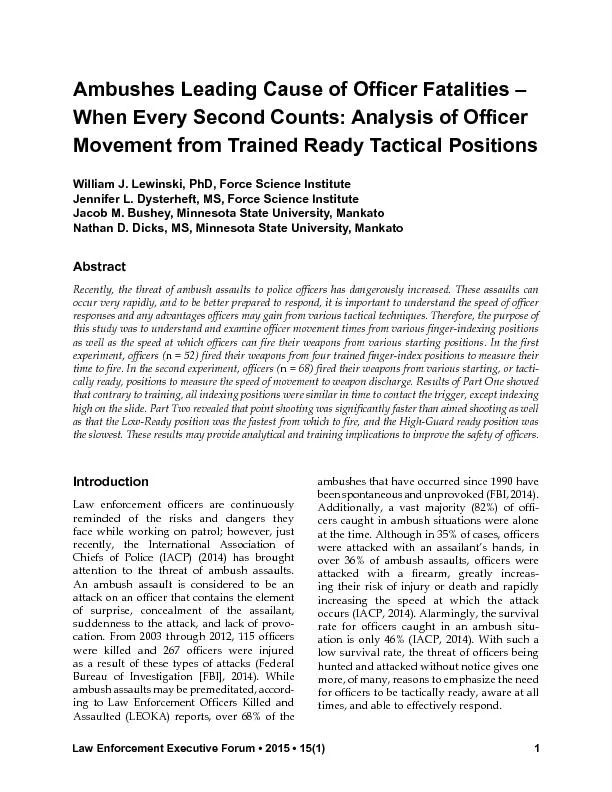 When Every Second Counts: Analysis of Of�cer Movement from