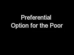 Preferential Option for the Poor