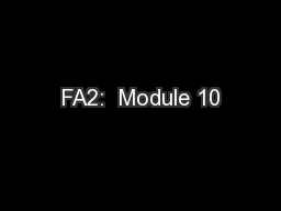 FA2:  Module 10
