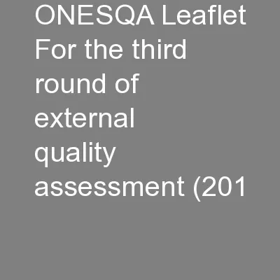 ONESQA Leaflet For the third round of external quality assessment (201