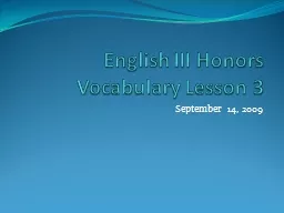 English III Honors