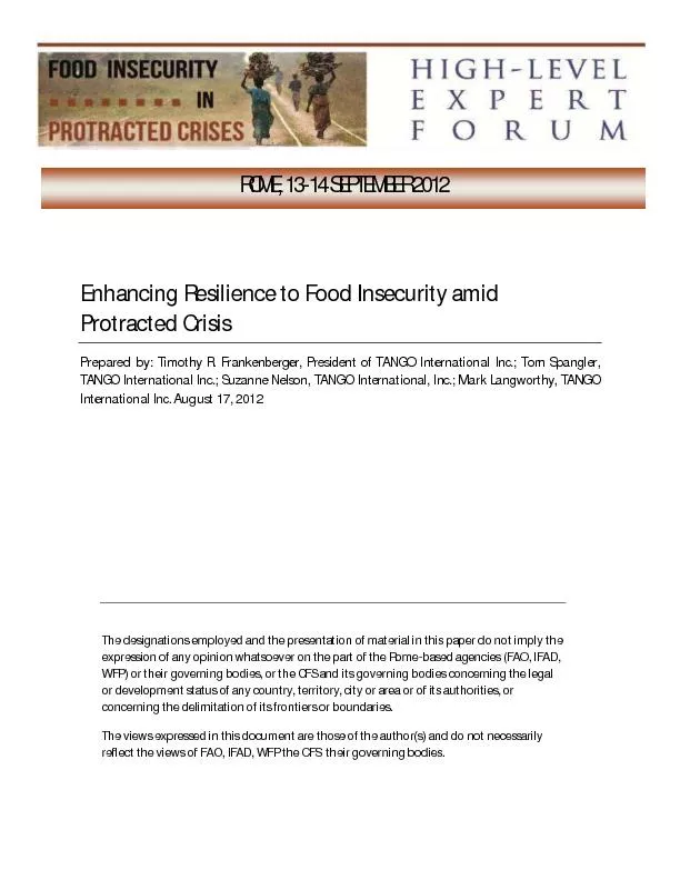 Enhancing Resilience to Food Insecurity amid