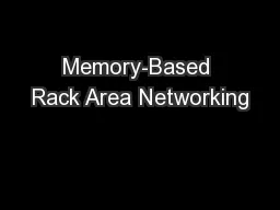Memory-Based Rack Area Networking