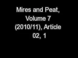 Mires and Peat, Volume 7 (2010/11), Article 02, 1
