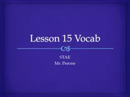Lesson 15 Vocab