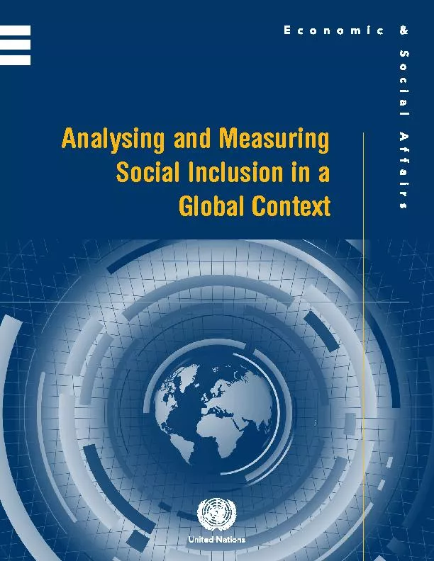 Analysing and MeasuringSocial Inclusion in a Global Context