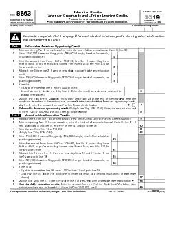 Form  Department of the Treasury Internal Revenue Service  Education Credits American Opportunity and Lifetime Learning Credits Attach to Form  or Form A