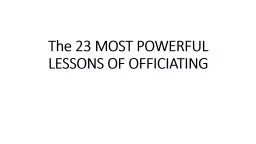 The 23 MOST POWERFUL LESSONS OF OFFICIATING