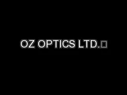 OZ OPTICS LTD.