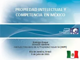 PROPIEDAD INTELECTUAL Y  COMPETENCIA EN MÉXICO