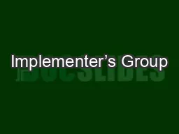 Implementer’s Group