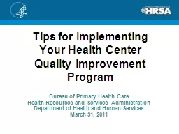 Tips for Implementing Your Health Center Quality Improvemen