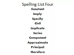 Spelling List Four