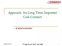 Approach for Long Term Imported Coal Contract