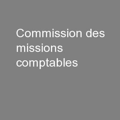 Commission des missions comptables