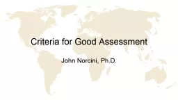Criteria for Good Assessment