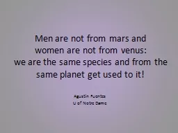 Men are not from mars and