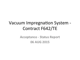 Vacuum Impregnation System - Contract F642/