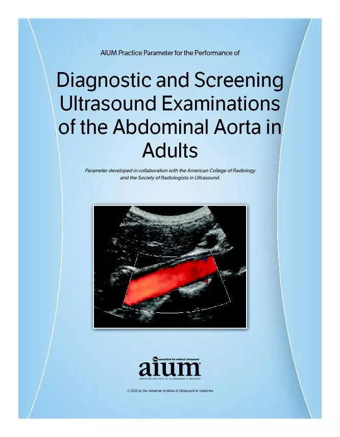 AIUM Practice Parameter for the Performance of Ultrasound Examinations
