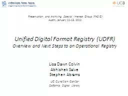 Unified Digital Format Registry (UDFR)
