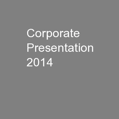 Corporate Presentation 2014