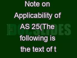Guidance Note on Applicability of AS 25(The following is the text of t