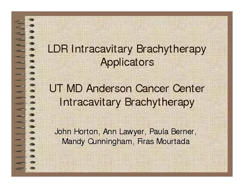 LDR Intracavitary Brachytherapy