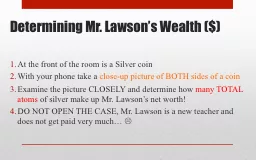 Determining Mr. Lawson’s Wealth ($)
