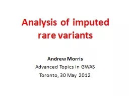 Analysis of imputed rare variants