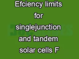 Efciency limits for singlejunction and tandem solar cells F
