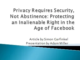 Privacy Requires Security, Not Abstinence: Protecting an In
